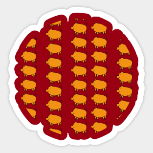 Gold Pig Pattern Sticker